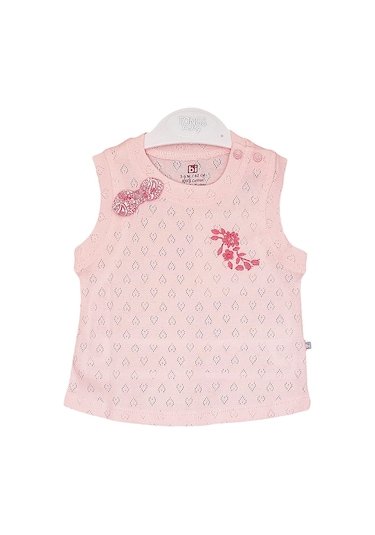 S-Mall Bibaby Pink Flowers Şortlu Jakarlı Bebek Takımı - 2 Li - Pembe