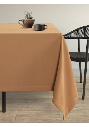 Kadife Dokulu Kaju Rengi Dertsiz Masa Örtüsü Kaju Rengi