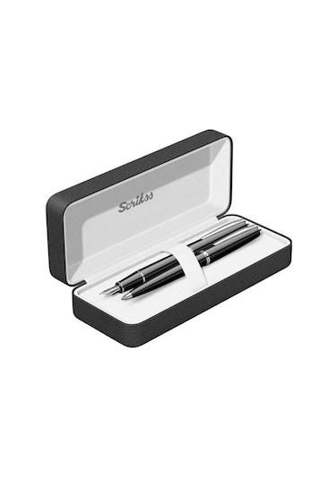 Scrikss 33 Siyah Dolma Kalem ve Tükenmez Kalem Seti