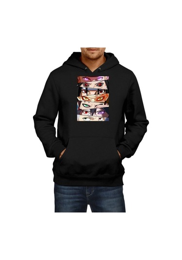 Los Angeles Calıfornıa Basklı Kapişonlu Sweatshirt Siyah1