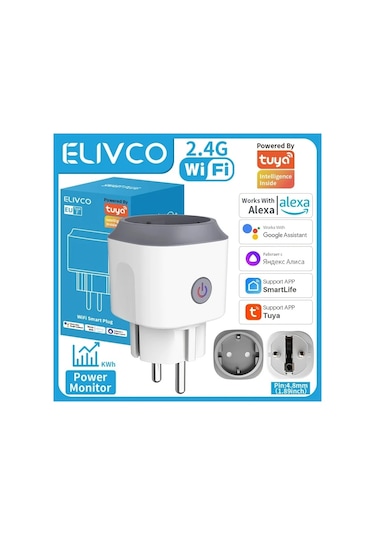 Motion003 Elivco Tuya Wifi Akıllı Priz Elc-sp01 16a Ab Fişi 110v220v Uygulama Kontrolü Wi-f