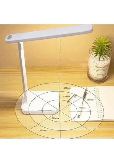 3 Kademesiz Karartma Dokunmatik Kontrollü Led Katlanabilir Masa Beyaz