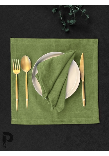 Zeytin Yaprağı Kumaş Peçete Daily Serisi Kadife Görünümlü Zeytin Yaprağı Diğer