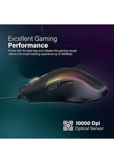 Vertux Oyuncu Mouse Gamecharged Hafif Oyun Özel Led Işıklı 10.00