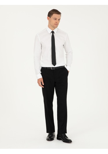 Cacharel Beyaz Slim Fit Pamuk Karışımlı Klasik Gömlek 15841036