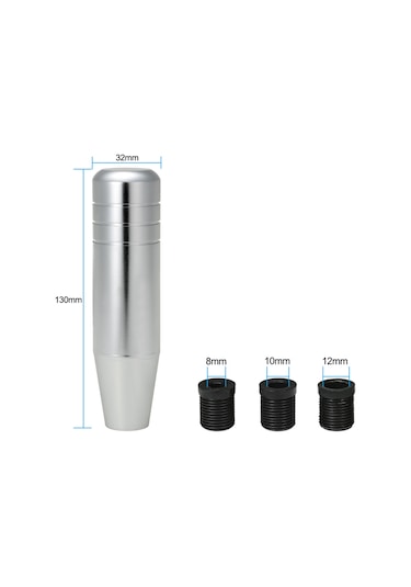 Youmex Alüminyum Vites Topu 13cm Evrensel Uyumlu Gümüş Renkli Vites Kolu Kapağı Gümüş