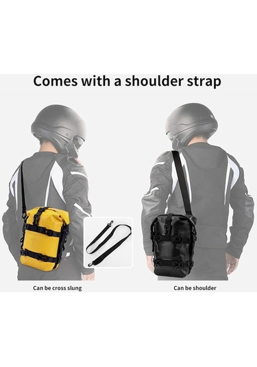 Konesam Logo Tasarımsız Siyah 8 Litrelik Motosiklet Bagaj Çantası