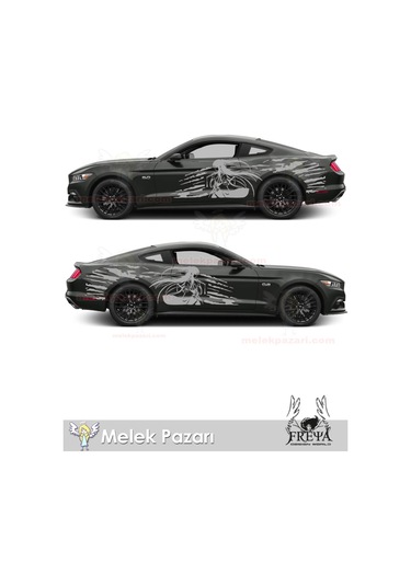 240X60cm-Samuray Kız Yan Kapı Oto Sticker, Samurai Girl Arka