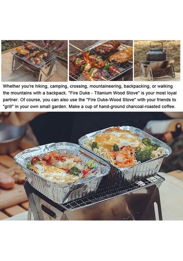 Dancemonkey Paslanmaz Çelik 304 Mangal Seti: Katlanabilir, Taşınabilir, 3 Parçalı Uygun Tasarım Gümüş Gümüş