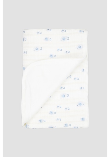 Erkek Çocuk Baskılı Müslin Battaniye Ekru Ekru