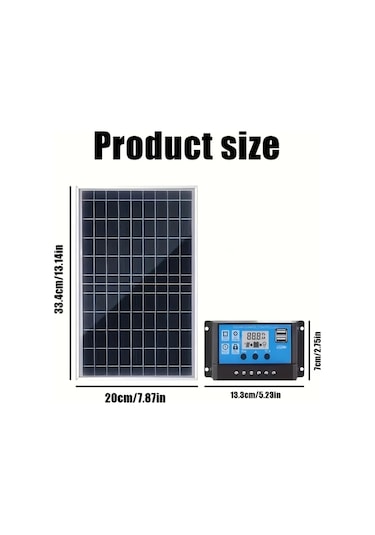 Elmpaly Rv Güneş Panel Kiti 12v 24v Çoklu Çıkış Şarj Kontrol Cihazlı Taşınabilir