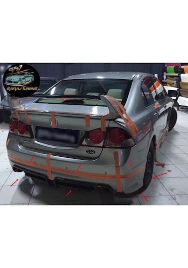 Honda Civic Fd6 Rr Arka Tampon Eki Fiberglass Boyasız