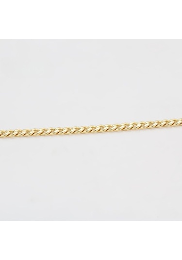 Klasik Gurmet Zincir Kolye 14 Ayar Altın Kaplama / 50 Cm Gold
