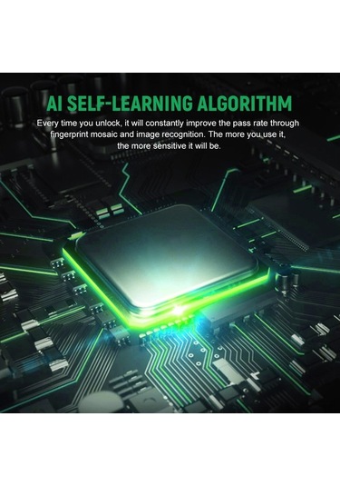 Besthome1 Türkçe Akıllı Parmak İzi Çekmece Kilidi T22 Model Şarj Edilebilir Taşınabilir Çelik Çinko Alaşım Gümüş Renk