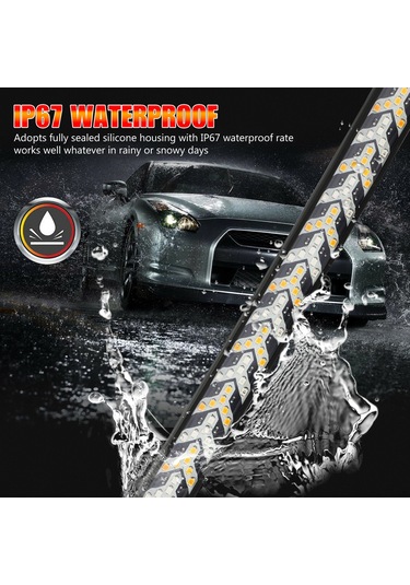 Youtek Pickup Kuyruk Lambası Akıcı Balık Kemiği Fren Ve Sinyal Işığı 12-24v Geniş Voltajlı 1.8m