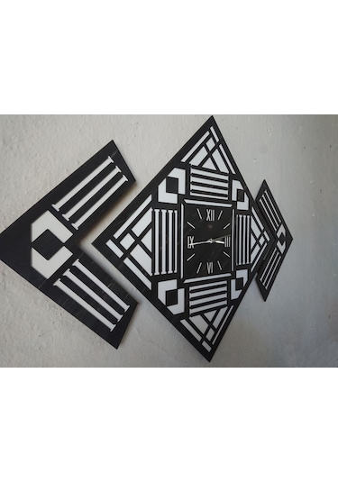 Duvar Saati Ahşap 100 X 70 Cm Siyah