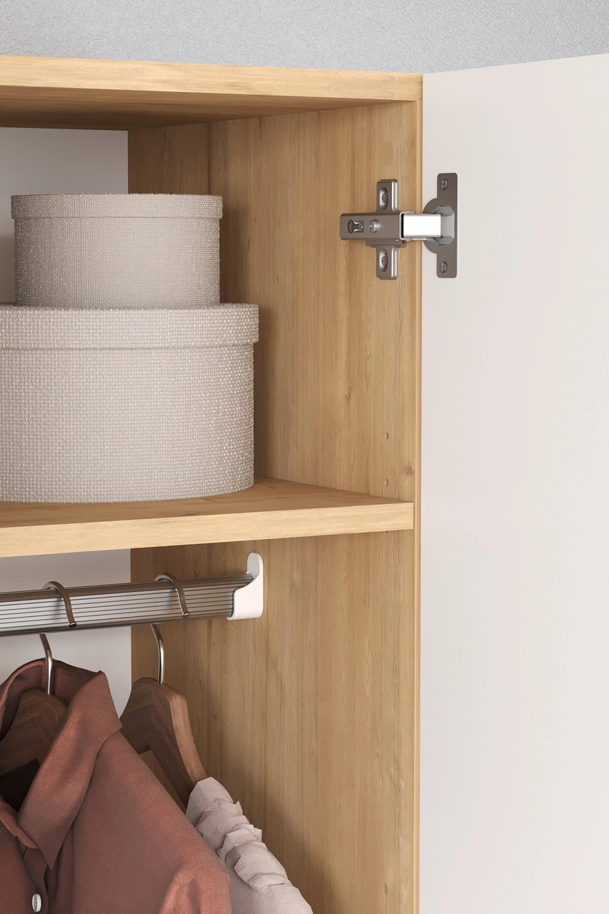 4 Kapaklı 2 Çekmeceli 5 Raflı Gardırop Elbise Dolabı 4 Kapaklı Gardırop Smyrna Safir Meşe Beyaz Safir Meşe