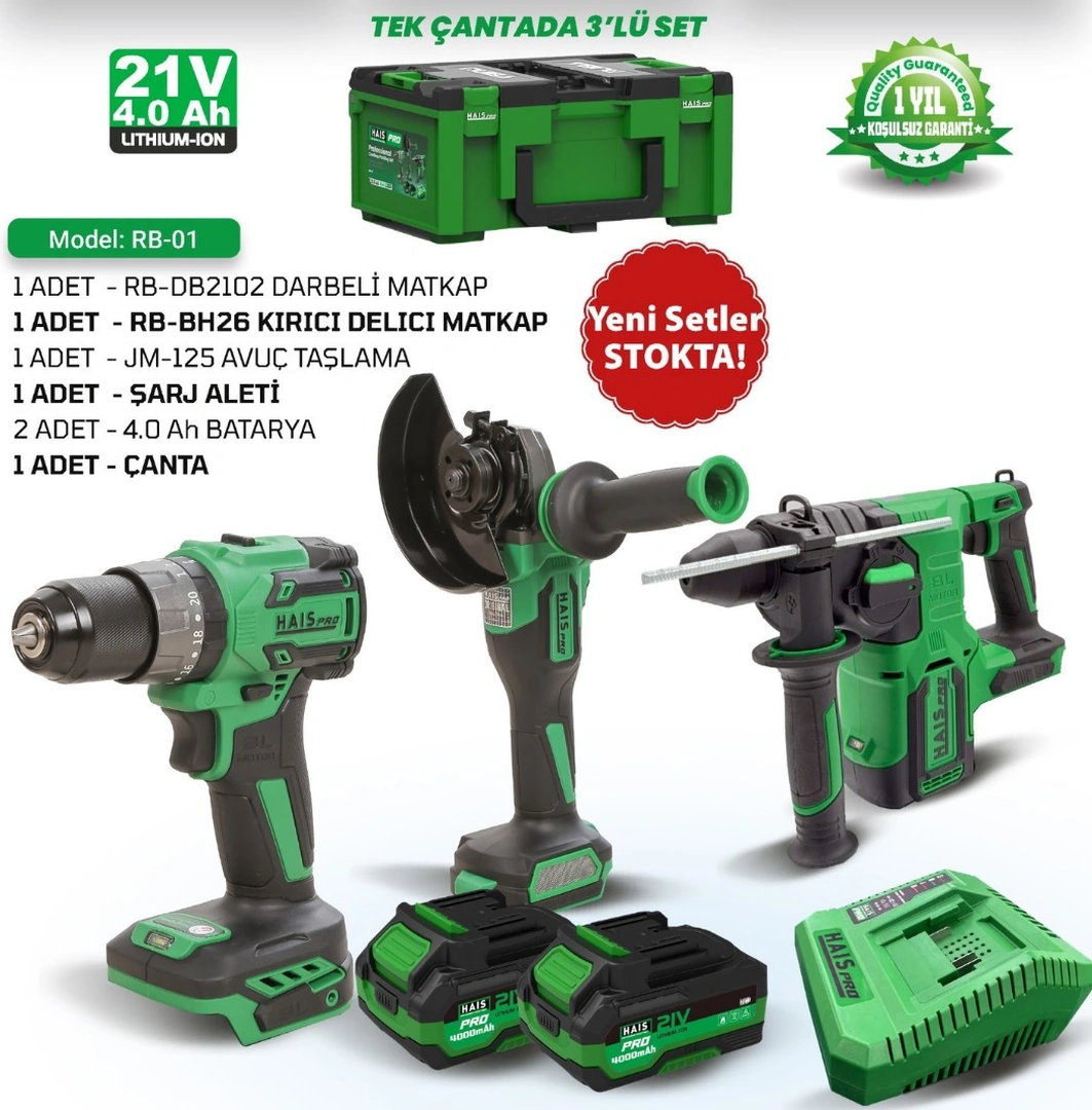 Haispro RB-01 2x4AH Çift Akü 3'lü Akülü Set