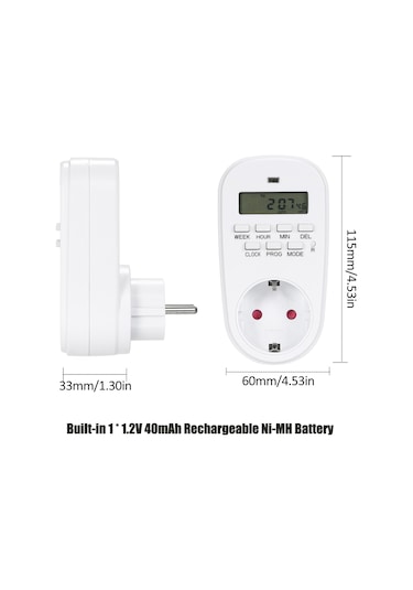 Wezone Akıllı Zaman Kontrolü Perde Soketi - Otomatik Açma/kapama, Enerji Tasarrufu, 220-240v Avrupa Standartı, Yangın Dayanıklı