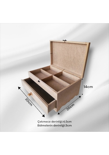 Ahşap-boyanabilir-klipsli-çok Amaçlı Organizer Kutu