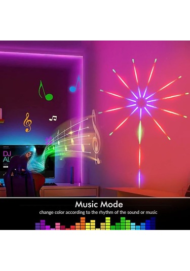 Çap Kayar Animasyonlu RGB Yıldız Led Işık 115 CM  5V USB