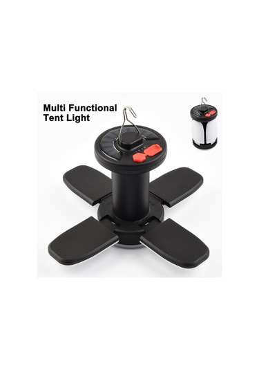 Mufunye Usb Çıkışlı Güneş Enerjili Kamp Lambası Katlanabilir 4 Kanatlı Asılı Lamba Kancalı Açık Hava Çadır Lambası Acil Durum Lambası Gece Kulübesi Lambaları 6 Aydınlatma Modu