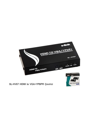 S-Link SL-HV67 HDMI to VGA+YPBPR Çevirici Adaptör