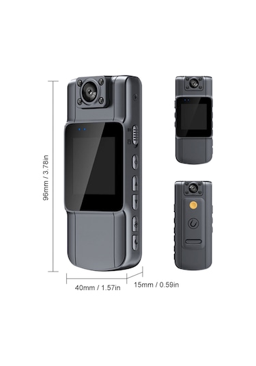 Hallow D12552-1 Ses Video Kayıt 4K UHD Mini Vücut Kamerası