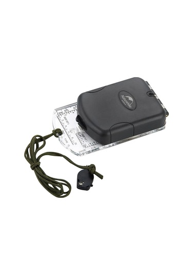 Led Işıklı Çok Fonksiyonlu Aydınlık Pusula Taşınabilir Su Geçirmez Pusula-siyah&şeffaf&kırmızı Siyah