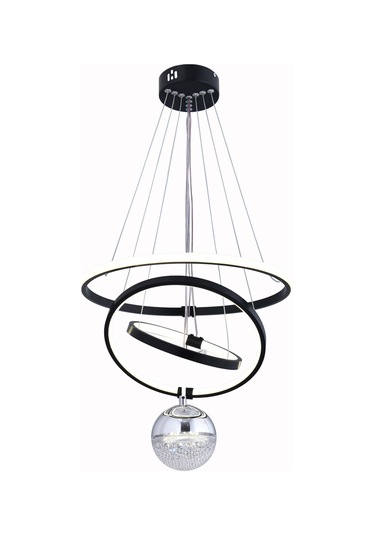 Çember Tek Top Siyah Avize Siyah