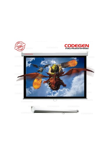 Codegen Ax-18 Storlu Projeksiyon Perdesi 180x180 Arkası Siyah Fonlu - Duvar/tavan Asılabilir