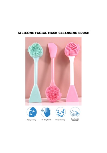 Moveevo Silikon Makyaj Fırçası Yüz Maskesi Fondöten Fırçaları Kozmetik Göz Farı Kaş Fırçası Plastik Saplı