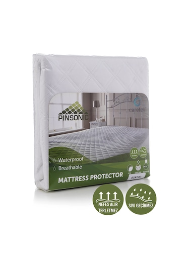 Kapitone Fitted Su Sıvı Geçirmez Yatak Koruyucu Alez 180x200 Beyaz