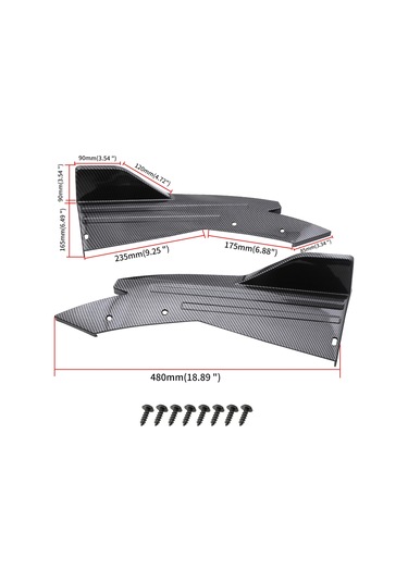 Araba Evrensel Arka Köşe Kapağı Arka Tampon Koruyucu Köşe Arka Dudak Arka Kürek Karbon Fiber