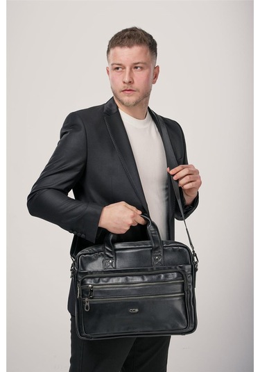 Ççs 71474 Hakiki Deri Evrak Çantası Siyah