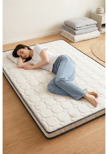 Artex Sünger Şilte Yer Yatağı Cotton 9 +-1cm Cm Ped Yatak Şiltesi Pedi Topper Mattress Tek Kişilik