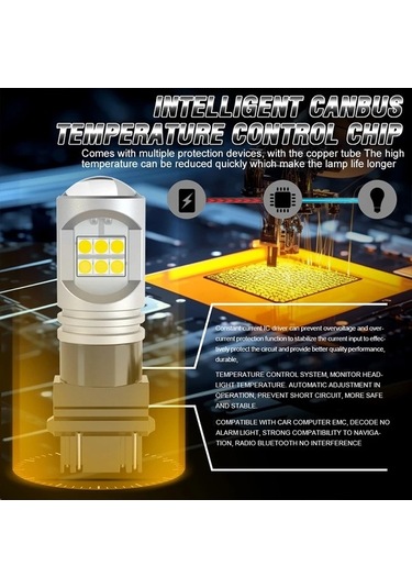 Flybuy T20 Led 7440 7443 W21w/5w 3156 3157 P27/7w T25 Led Sinyal Işığı Amber Yeşil 7443 W21/5w T20 12 12