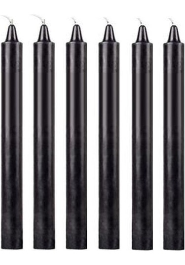 6 Lı Siyah Bakkal Mum