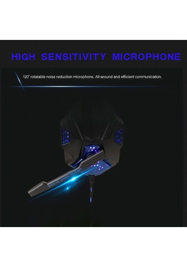 Novahub Sy830mv Oyun Kulaklığı: Ayarlanabilir Mikrofon, Led Işık, Aux+usb, Beyaz-mavi, 40mm Sürücü