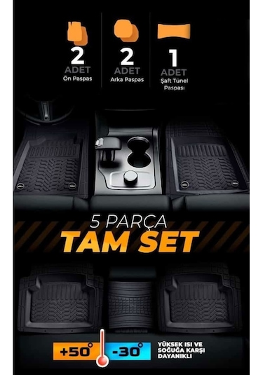 Renault Clio 2 Havuzlu Universal Paspas Siyah