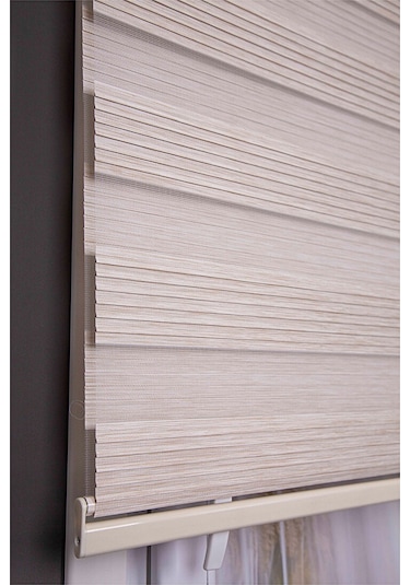 Oba Perde Bambu Pileli Zebra Perde Beyaz 120 x 190