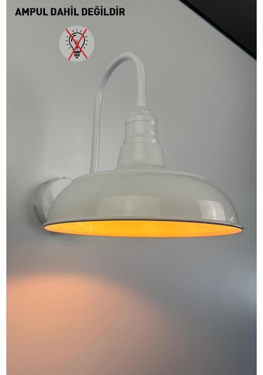 Luxen Beyaz Metal Aplik Mutfak İç Mekan Salon Cafe Ofis Pastane Modern Dekoratif Aplikleri Beyaz