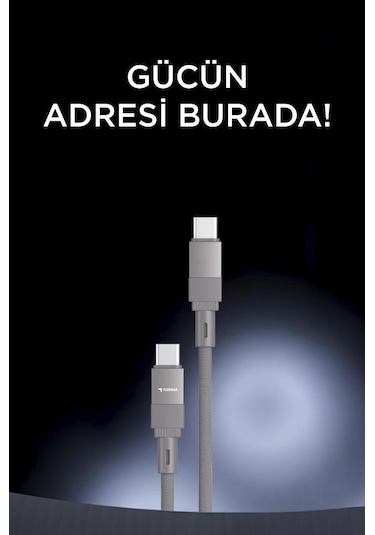 Torima U18 Type-c İle Type-c Şarj Ve Data Kablosu Gri