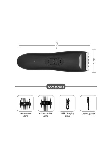 Vkemall Erkek Saç Ve Sakal Trimmerı, Ipx7 Su Geçirmez, 2 Kılavuz Tarak Ve Temizleme Fırçası İle Siyah