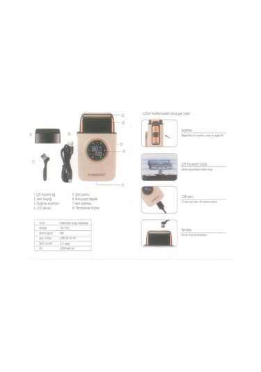Powertec Tr-750 Günlük Sakal Tıraş Makinesi