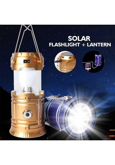 Atabayonline Güneş Enerjili Çok Fonksiyonlu Kamp Feneri Kamp Mavi