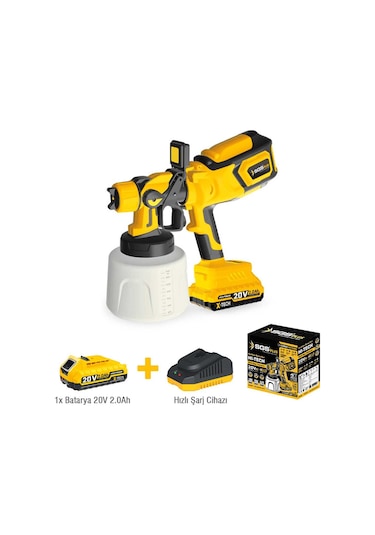 Sgs 5460 20V 2AH Akülü Boya Püskürtme Tabancası