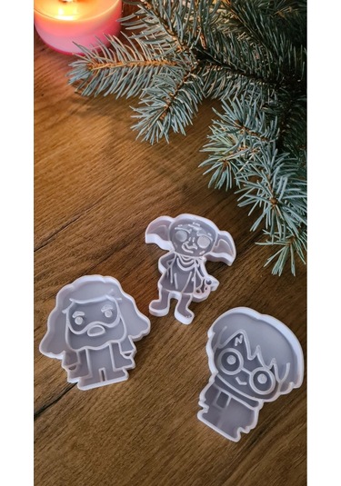 Okpax Harry Potter Figürlü 3 Lü Set Kurabiye Kalıbı Beyaz