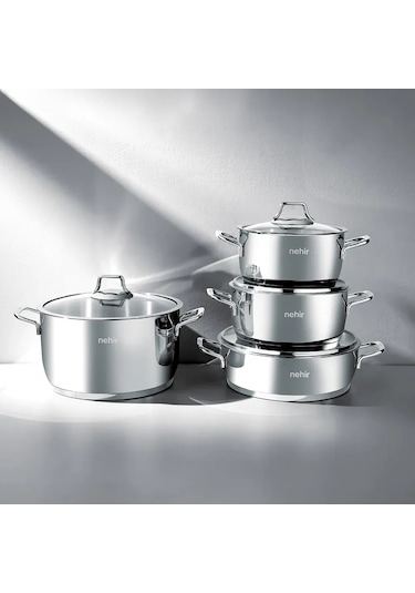 Nehir Elegant 19 Parça Paslanmaz Çelik Çeyiz Seti Gümüş