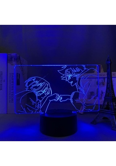 Szypzstore Anime Led Işık Sk8 Infinity Yatak Odası Için Dekoratif Işık Doğum Günü Hediye Odası Dekor Manga 3d Lamba Sk8 The Infinity Bıtlpe Siyah
